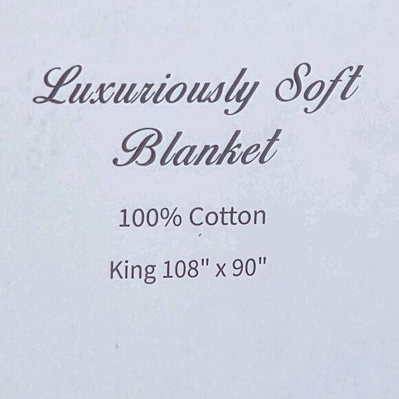 Docofil White King Size Cream Luxuriously Cotton Soft Blanket Made In Portugal - Picture 2 of 12